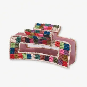 INK + ALLOY Lola Multi-Color Checked Claw Multi-Check