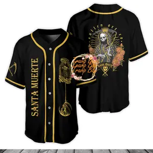 San.ta Muer.te Baseball Jersey, Gift San.ta Muerte Mexcico Jersey for Men and Women, Baseball Jersey Style