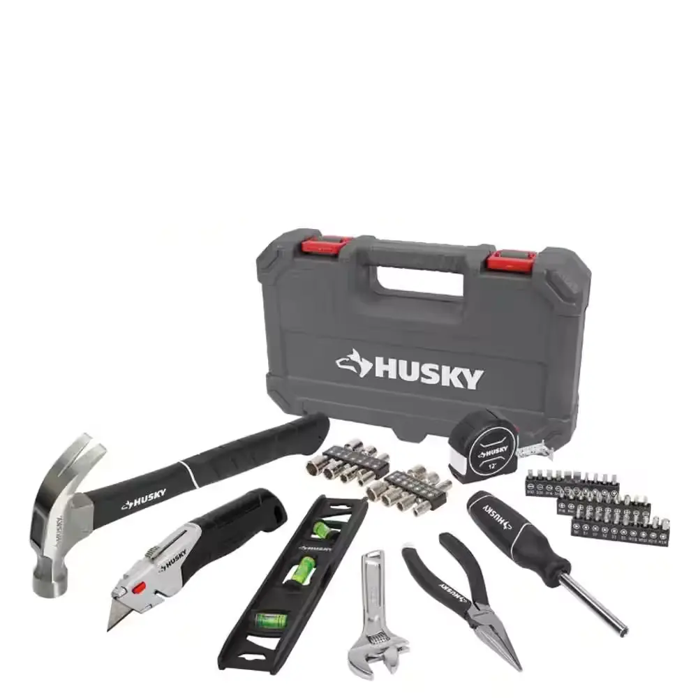 52 Piece Home Tool Kit with Hammer Wrench Pliers Screwdriver Storage Case