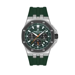 Daniel Klein Exclusive Men Silver/Green Rubber Watch