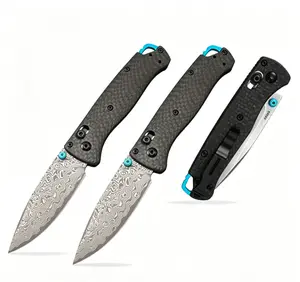 1pc 533/535 folding knife, carbon fiber handle, Damascus steel blade, high-quality fruit knife, pocket knife