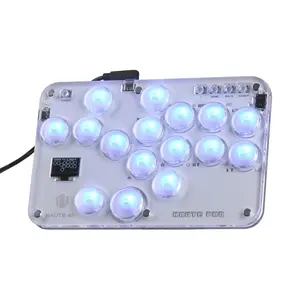 Haute42 Leverless Controller Arcade Stick: S16 Leverless Controller with Kailh  Low-Profile Switches,Leverless Arcade Controller Street Fight for PC/PS3/PS4/ Support Hot Swap & SOCD