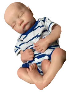16 inches 40cm full silicone reborn doll, lifelike soft touch reborn boy doll, cute face, reborn baby, realistic reborn doll artist, fake baby, collection, festival, Halloween, birthday, perfect Christmas gift