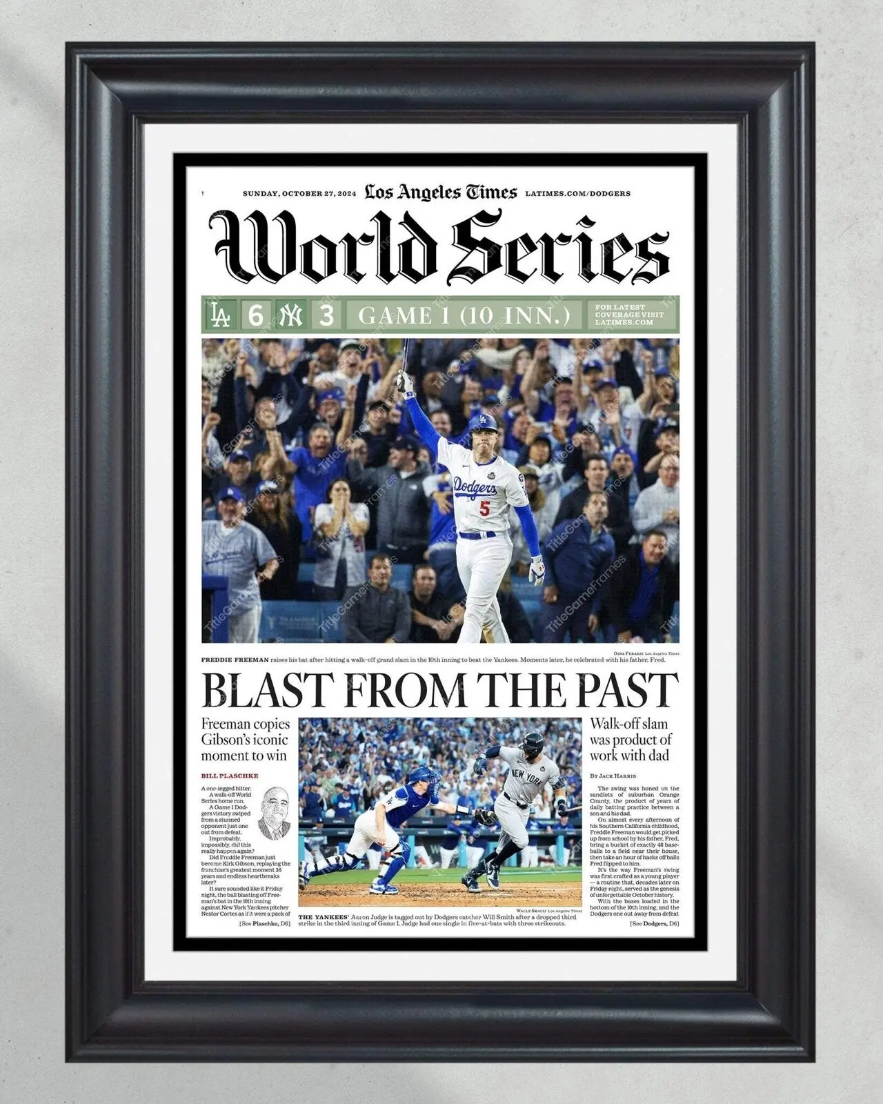 2024 LA Dodgers World Series Game 1"Blast from the Past" Freddie Freeman MVP New 2024 LA Dodgers World Series Game 1"Blast from the Past" Freddie Freeman MVP New
