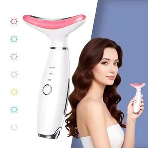 7 Color Facial Massager Tool, Skin Care and Double Chin Neck Massage, Face Sculpting Tool with Thermals, Portable Facial Beauty Device, Christmas Gift, Trending Products, Beauty Instrument, Facial Beauty Machine