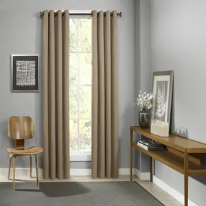 ECLIPSE Blackout Curtains for Bedroom - Palisade 52" x 108" Insulated Darkening Single Panel Grommet Top Window Treatment Living Room, Clay