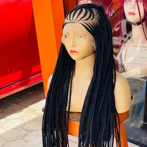 Full Lace Handmade Braided Wigs, Full Lace Braided Wigs For Women, Comfort Lace Lightweight Womenswear Comfortable Fits Black