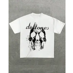 Large Size Casual Cotton T Shirts for Men Featuring Rock and Roll Music Skull and Band Tribute Print Oversized Summer Tops