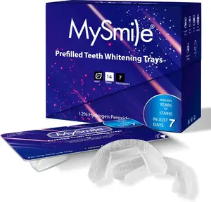 MySmile Prefilled Teeth Whitening Trays, Non-Liquid Gel Technology 12% Hydrogen Peroxide Tray for Sensitive Teeth, Enamel Safe Formulated Whiten Teeth Faster, Home Teeth Whitener System, 7 Treatments tiktok shop Oral Gentle(Result May Vary)