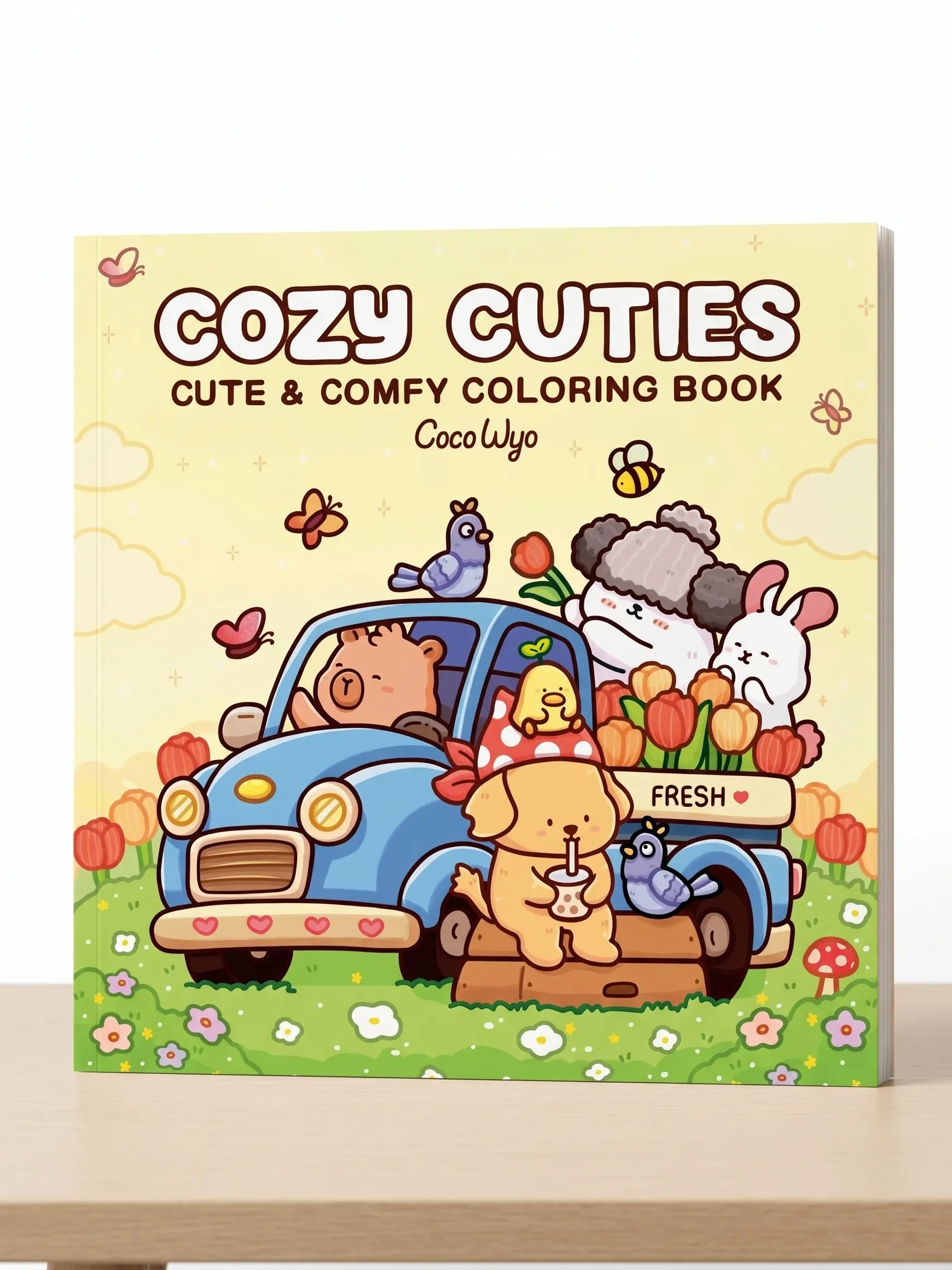 Cozy Cuties Coloring Book - Stress Relief Activity Book with Adorable Designs for Adults & Kids, Ideal for Family Fun, Adult Coloring Books