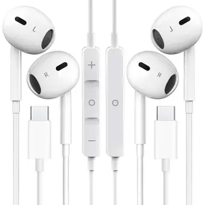 2 PACK USB C Headphones for iPhone 17/16/15 Galaxy S25/S24/S23 Ultra Pixel 9/8/8 OnePlus with Microphone Volume Control HiFi Stereo Type C Earphones