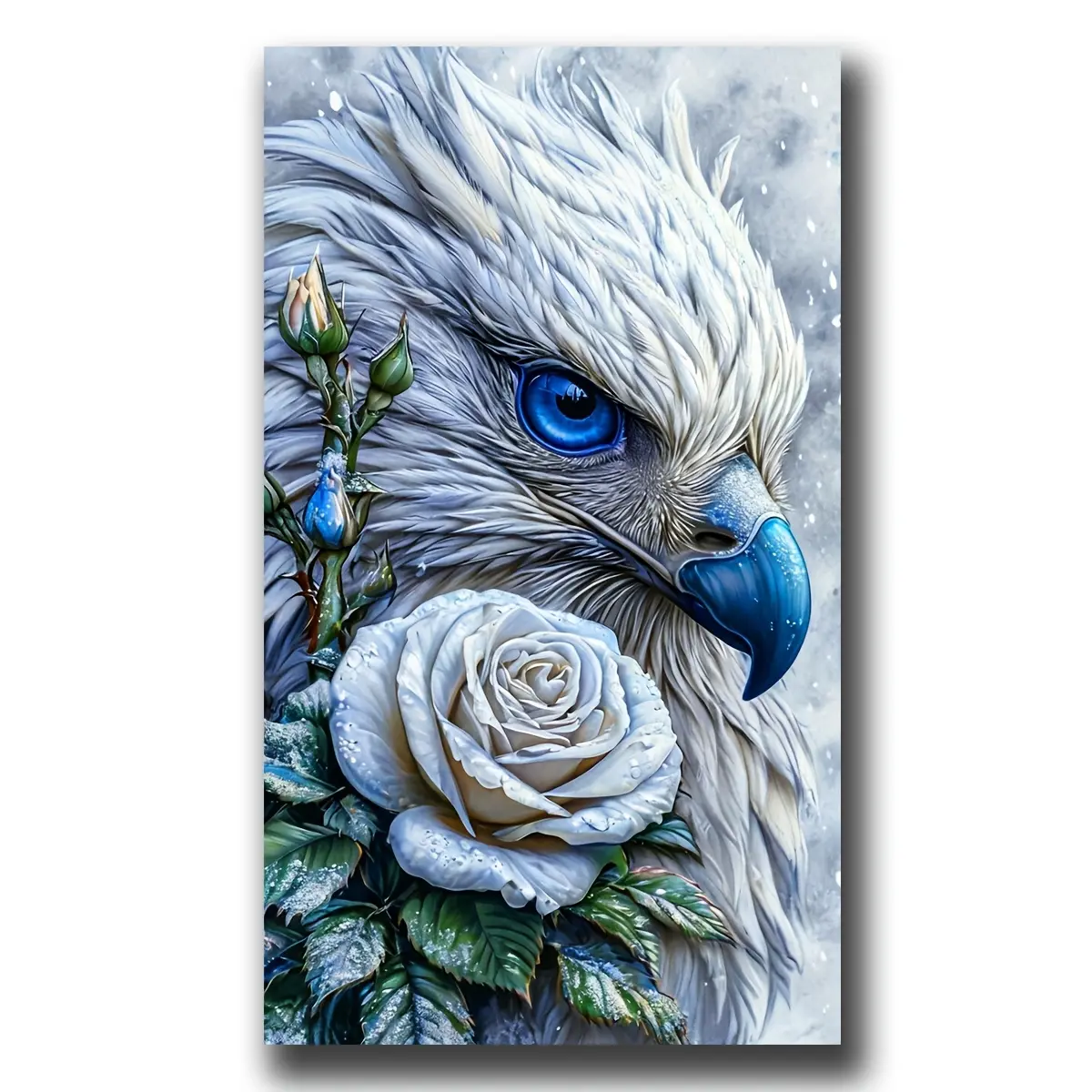 Eagle Diy Diamond Painting Kits for Adults,Full Round Diamond Art Kits for Beginner,Craft Kits,Diamond Mosaic kit,Rose Floral Gem Art and Crafts,Huge Diamond Dots,Home Decor, 40x70cm(15.74x27.55inch)