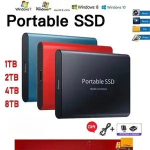 High-speed External Hard Drive 1TB 2TB 4TB Portable SSD Type-C Interface USB3.1 Hard Disk Solid State Drive for  Laptop PC