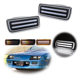 2PC Switchback LED Front Turn Signal Corner DRL Light For 1985-1992 Chevy Camaro,Replace OEM GM2520165, GM2521165, 5975681, 5975682