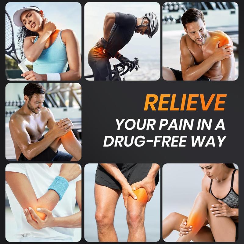 All-Round Muscle Relaxation, Long-Lasting 40-Hour Battery, Body Pulse Massager Portable Electric Stimulators 6 Timed Modes and 10 Massage Patterns with Reusable 8 or 4 Pads TENS EMS Unit for Back, Shoulder, Neck, Sciatica Massage, for Daily Comfort