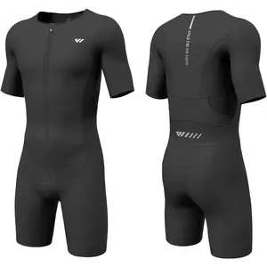 Wulibike Triathlon Suits Mens,High Elasticity Breathable Quick-qrying Trisuit Race‌ Skinsuits Cycling Swimskin Bike Swim Run