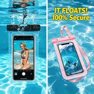 Floating Waterproof Phone Pouch IPX8 Dry Bag Underwater Cellphone Case Holder for Swimming Beach Pool Vacation Essential Friends Couples Holiday Gift