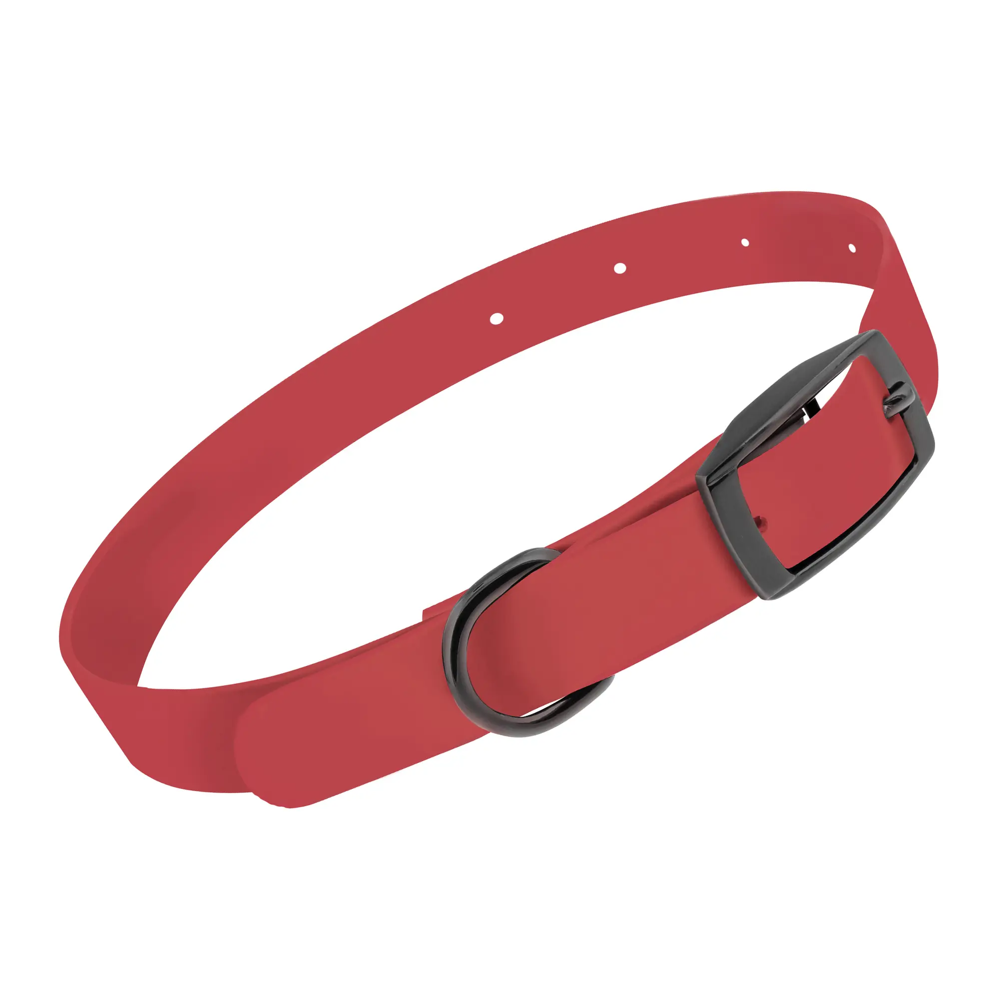 MiMu Small Silicone Dog Collar - Pink 18in Stylish Dog Collar with Prong Buckle
