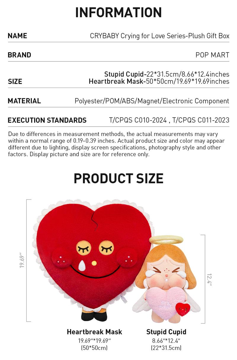 POP MART CRYBABY Crying for Love Series-Plush Gift Box, Collectible Toys, Valentine’s Day Gifts