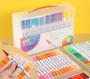 60-Color Dual-Tip Brush Markers Set | Non-Toxic Art Pens for Calligraphy,lllustration&Coloring-Ages 6+ | Versatile & Vibrant Acrylic Ink Blending Extended Use