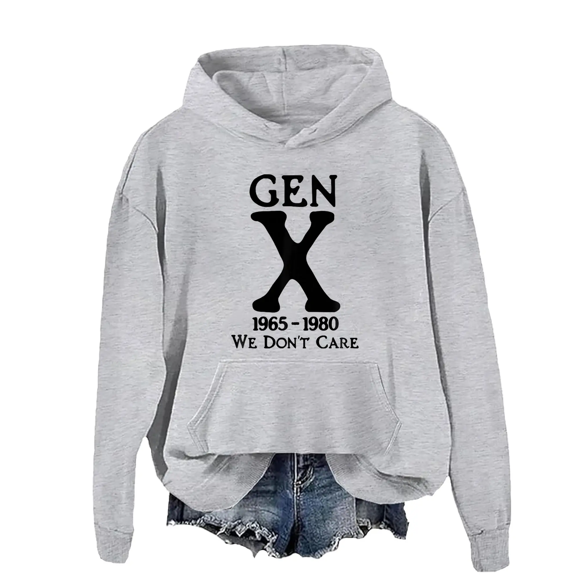 Gen X We Dont Care Hoodie, Generation X Retro Graphic Pullover, Funny Sarcastic Quote Apparel, 80s 90s Nostalgia Clothing, Vintage Humor Gift, Feral Generation Wear, Casual Unisex Streetwear