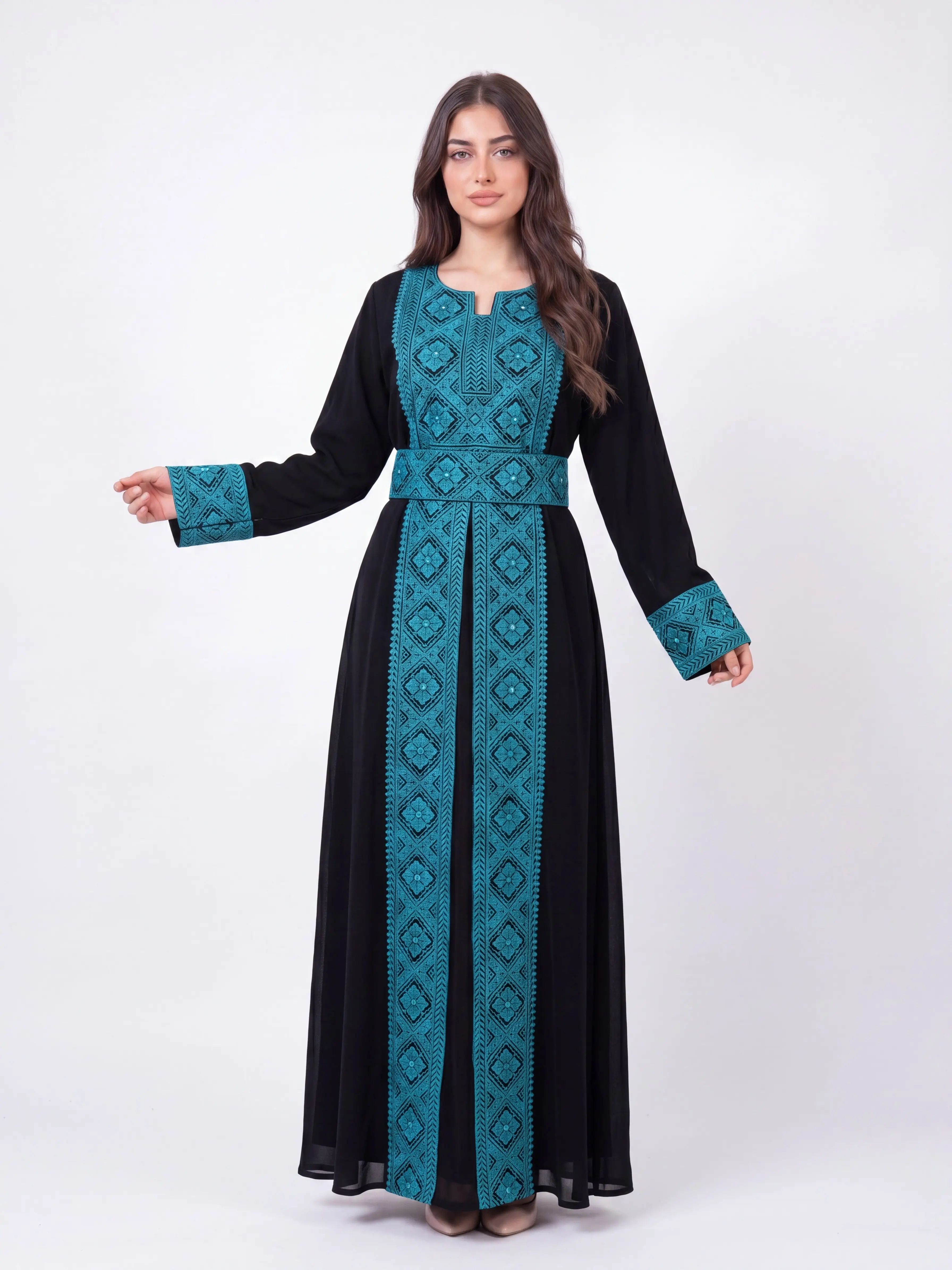 Rawan Thobe - Embrodiered Women's Thobe, Traditional Modest Dress, Abaya, Perfect for Eid, Ramadan, Gifts for Her