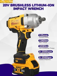 DeWALT Brushless Impact Wrench:20V Power,900N.M Torque,Pressure-Driven Speed,Double Safety&Ergonomic maintenance Design for Heavy-Duty Jobs tooltip