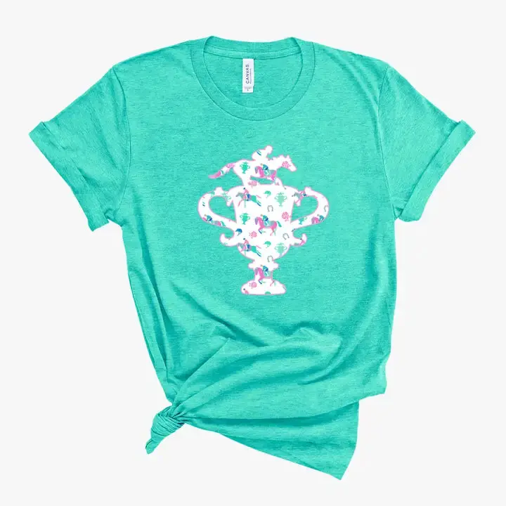 Derby Trophy T Shirt Horse Racing Winner Graphic Spring Tee #HPTS-HMINT-DERBYTR