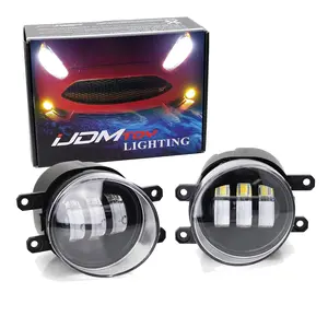 iJDMTOY Clear Lens 6000K White/2500K Yellow Dual Color 20W High Power LED Fog Light Assembly For Lexus IS GS ES CT LX RX Toyota Camry Tacoma Prius Scion tC, etc
