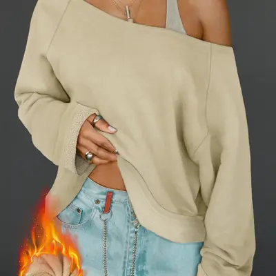 Garage Spongy Off Shoulder Sweater Red TikTok Shop