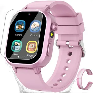 Waterproof Pink Smart Watch for Kids Girls Ages 5-12 with 39 Games HD Camera Video Music Habit Tracking Alarm Pedometer Ideal Christmas Birthday Gift