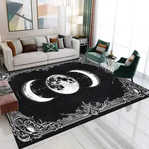 Moon Pattern Fashionable Creative Print Rug for Hallway, Balcony, Bathroom, Entrance, Home Decor, Living Room, Bedroom, Bedside Rug, Halloween, Christmas, Holiday Gift, Birthday Gift, Abstract Rugs