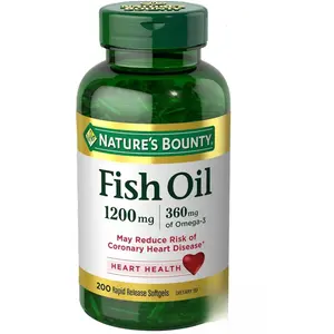 Nature's Bounty Fish Oil Omega 3 Supplements - Supports Heart Health, 1200 Mg Fish Oil, Omega-3, 200 Softgels (Pack of 1)