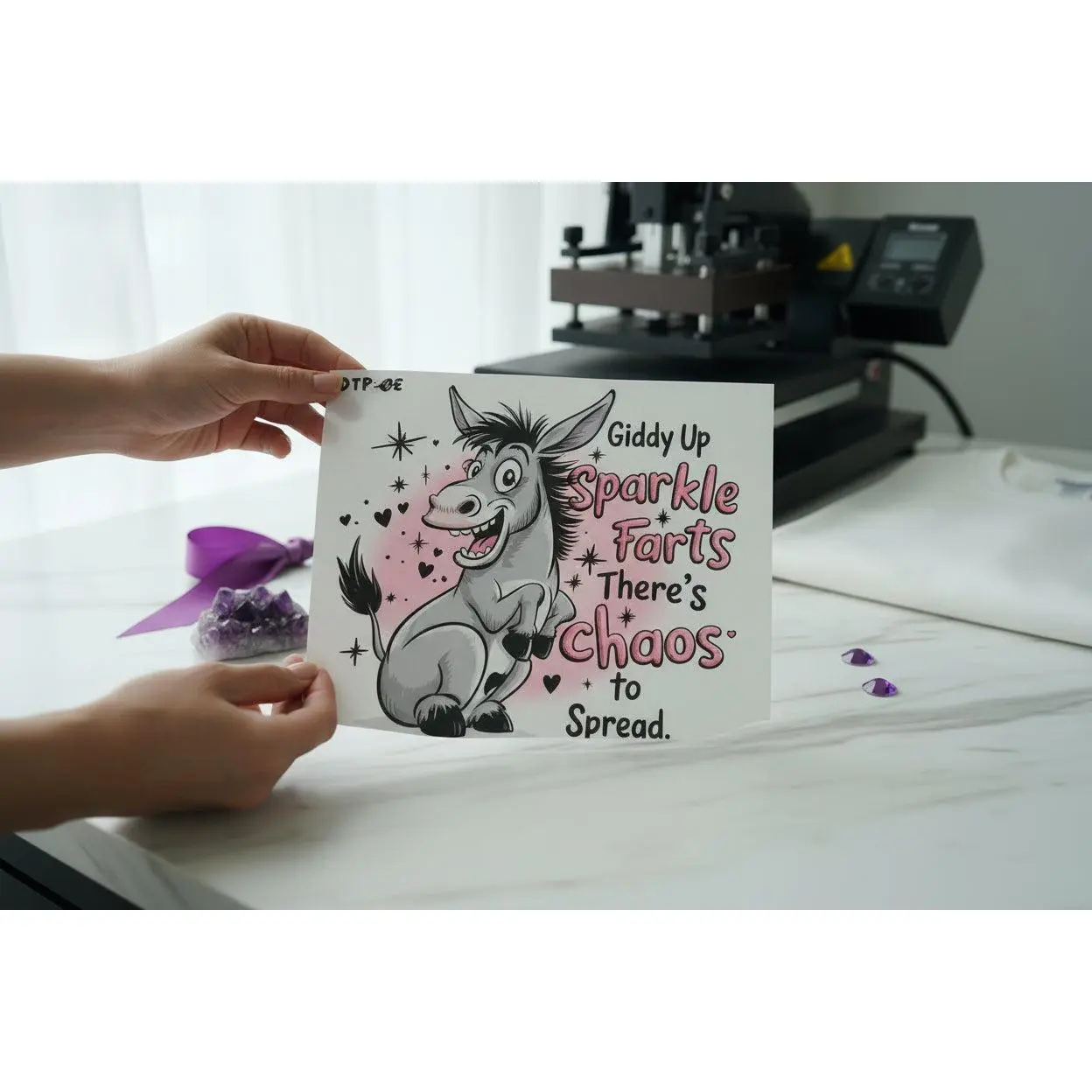 Giddy Up Sparkle Farts 12x12 Ready-to-Press DTF Transfer