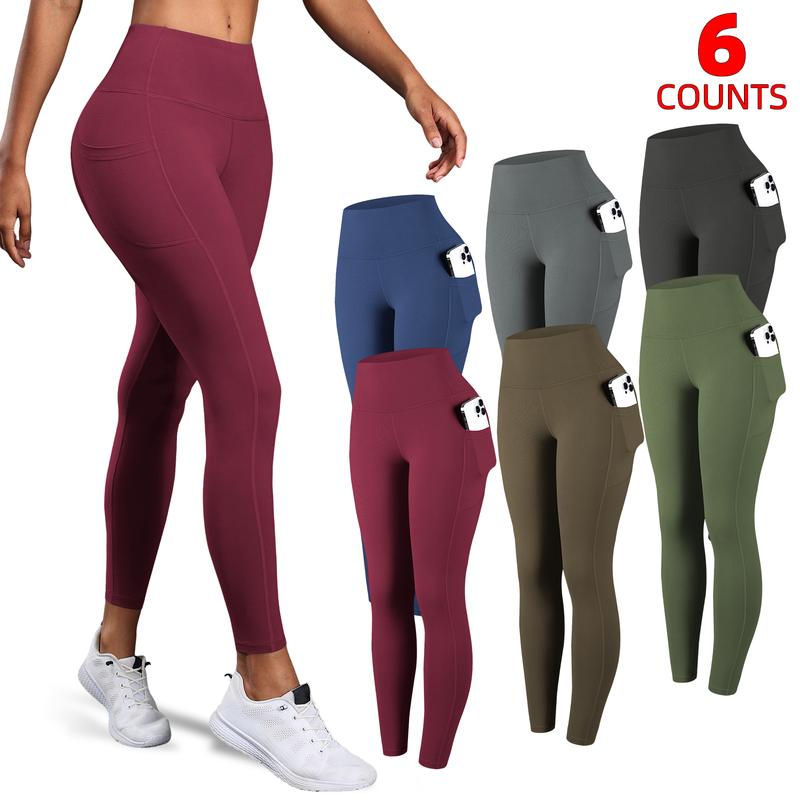Leggings with Pockets for Women,6 Packs High Waisted Workout Tummy Control Yoga Pants Leggings with Pockets for Women,6 Packs High Waisted Workout Tummy Control Yoga Pants