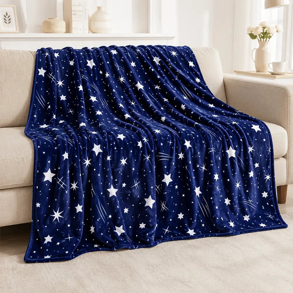 Galaxy Star Blanket, Navy Blue Space Blanket, Celestial Moon And Stars Throw Blanket, Cozy Soft Blanket for Couch Bed Sofa, Astronomy Blanket, Kids Space Room Decor, Bedroom Aesthetic Blanket, Stargazing Gift, Warm Lightweight Throw Blanket