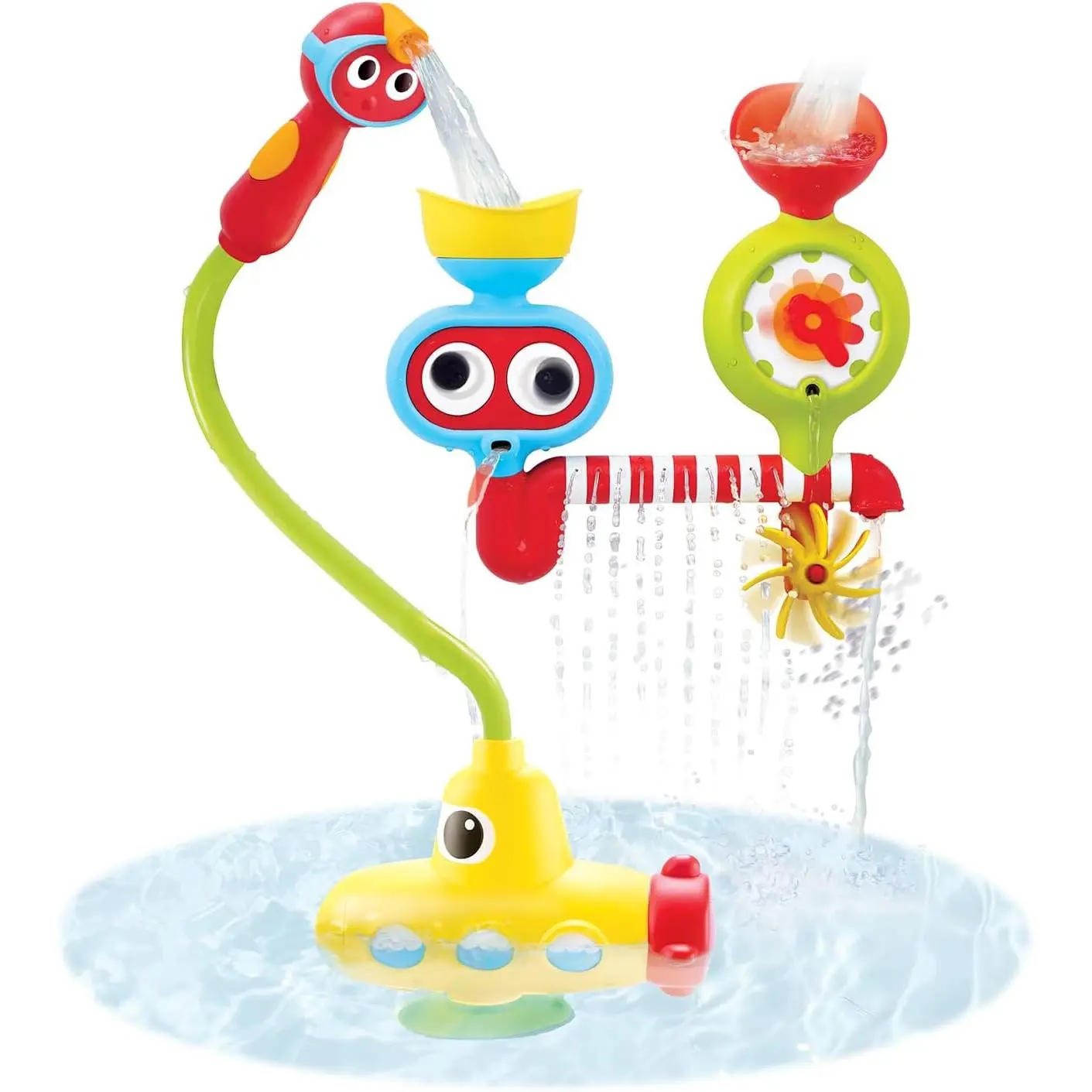 Submarine Spray Station Kids Bath Toy (Ages 2+) Mold-Free, Wall-Mounted, Battery-Operated Shower Head & Spin N Sprinkle Set for Fun Baby Bathtime Play with Magical Water Effects