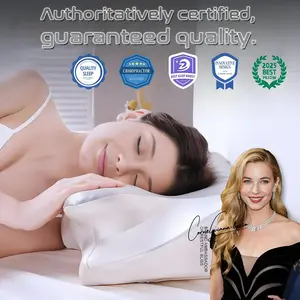 3D Ergonomic Cervical Pillow for Neck and Shoulder Support, Butterfly Contour Memory Foam Pillow with Breathable Air Holes, Cervical Alignment Support Pillow for Side Back Sleepers, Pain Relief Sleeping Pillow for Home Bedroom