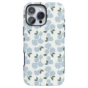 Casely Blue Floral iPhone Case | Minimal Hydrangea Pattern Shockproof Cover