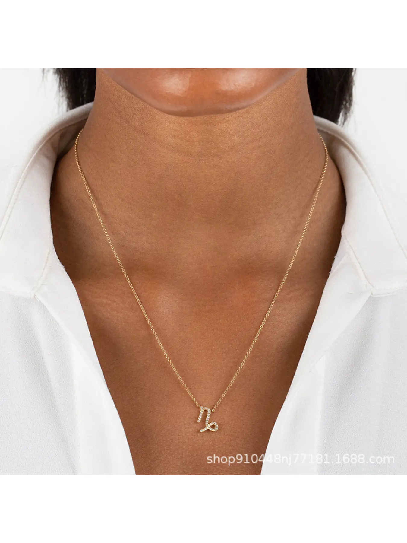 12 Constellation Full Diamond Symbol Necklace - Gold Luxury Lockbone Chain - Unique Design Layered Choker Necklace - Gift for Your Girlfriend