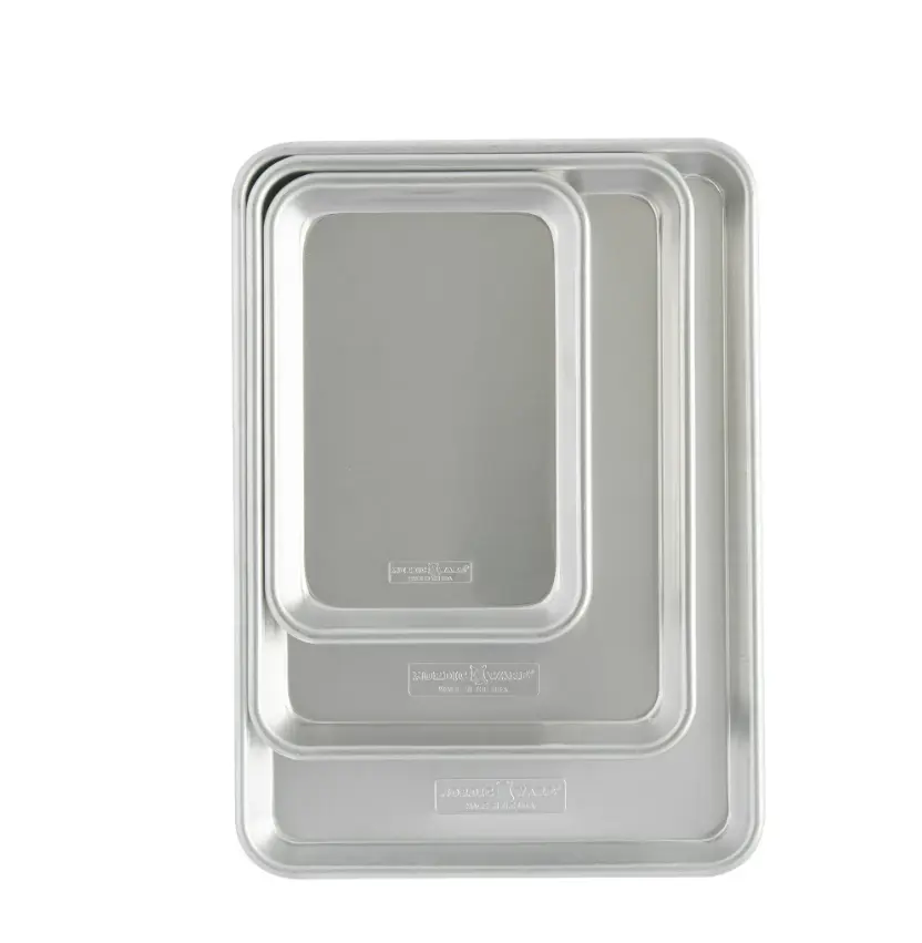 Naturals 3 Piece Aluminum Sheet Pan Set with Jelly Roll, Quarter Sheet and Eighth Sheet Pans Bakeware