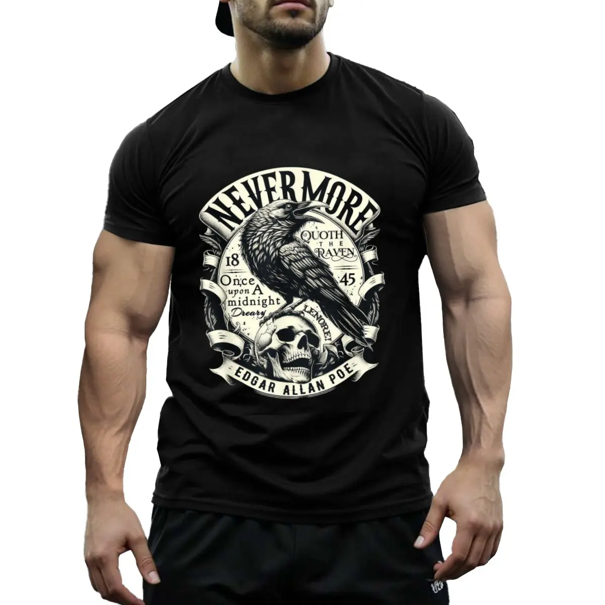 Edgar Allen Poe Never Say Crow T-Shirt - 100 Cotton, 180G, Soft & Breathable