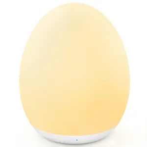Night Light for Kids Baby Egg Light for Nursery 7 Colors Changing & Stepless Dimming Soft Silicone Touch Night Lamp with 1 Hour Timer Rechargeable for Breastfeeding