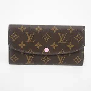 Pre-owned Louis Vuitton Canvas small leather goods Monogram Emilie Wallet #2043