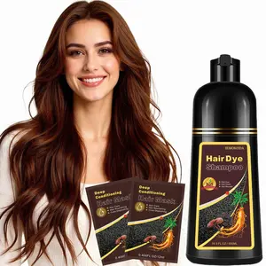 Women's Brown Hair Dye Shampoo for All Hair Types,Hair Color Shampoo Semi Permanent for Gray Hair Coverage,Easy to Use Like Wash Hair at Home