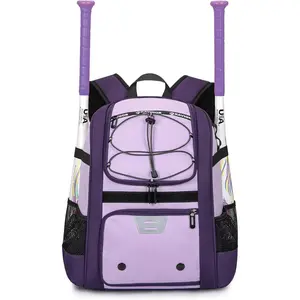Youth Baseball Bag, Softball Bag for Girls & Boys,  Tball Backpack with Shoes Compartment