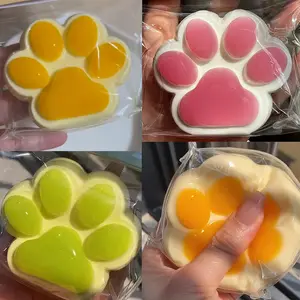 Cute Cat Paw Squeeze Toys Set, Squishies, Stress Relief, Handmade Sticky Squeeze Toy, Large Elastic Cat Claw, Birthday Party Gift, Kawaii Squishies