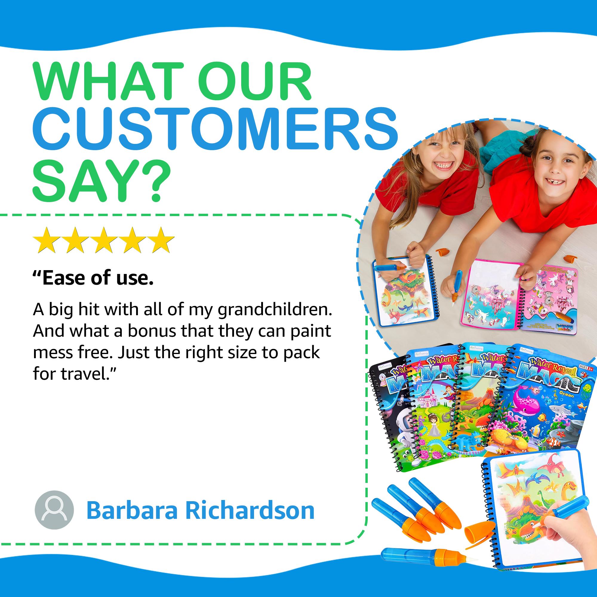 4 Pack Magic Water Coloring Books for Toddlers - Mess Free Water Art Books for Toddlers