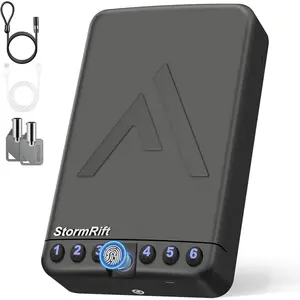 Gun Safe for Handgun - Biometric Pistol Safe Gun Lock Box with Access, Quick Access Travel Gun Safes for Car Home Nightstand Bedside Drawer