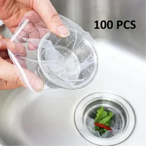 100pcs Sink Strainer Mesh Bags, Kitchen Drain Basket, Food Waste Filter Nets for Washing Basin Garbage Collection